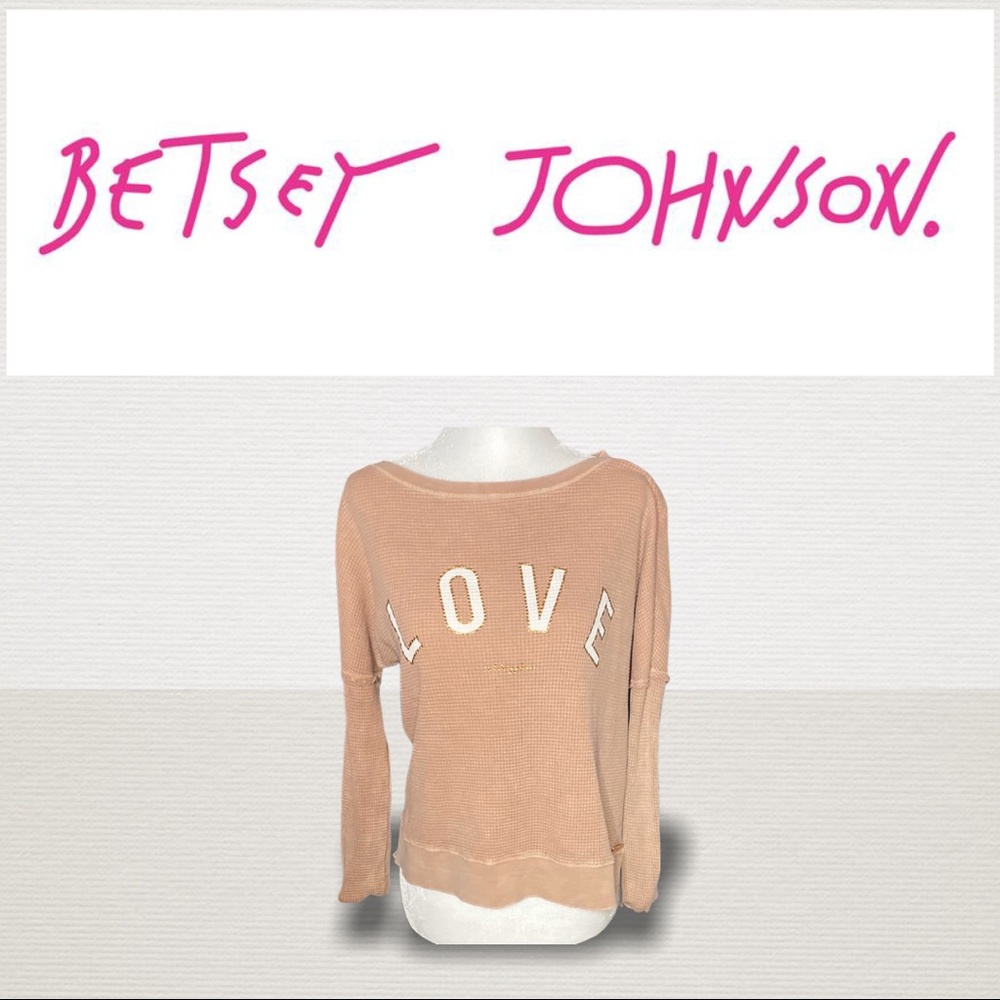 Betsey Johnson Pink Waffle Knit Top